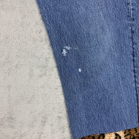 LEVIS 501xx Straight Leg Button Fly Womens Reworked Cheetah Print Denim Jeans 31 - Picture 5 of 10